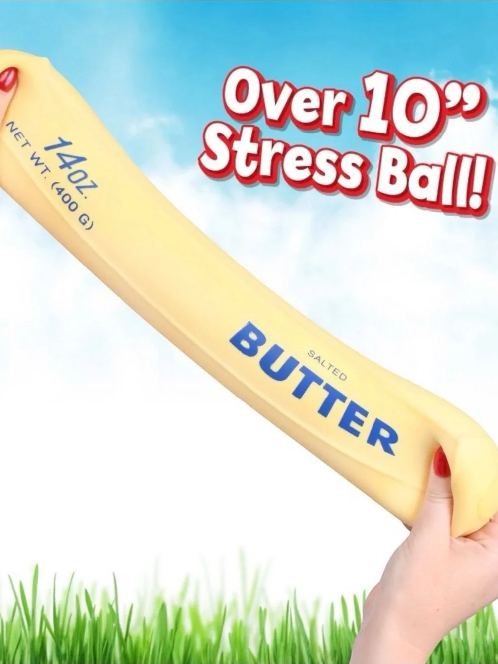 NWT Sunny Days Squeezy Salted Butter Stick Squishy Stress Toy
